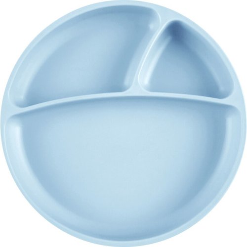 Minikoioi - Farfurie compartimentata , 100% Premium Silicone – Mineral Blue