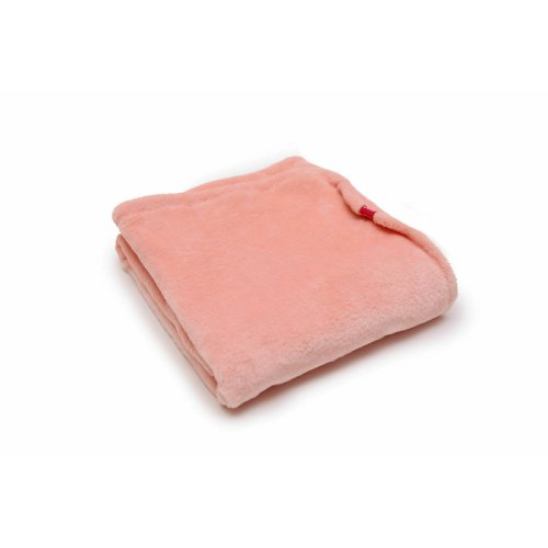 Paturica pufoasa de plus roz, din polyester, 75x75 cm