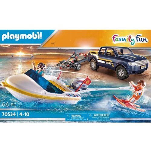 Playmobil - Camion , Family Fun , Cu barca de viteza