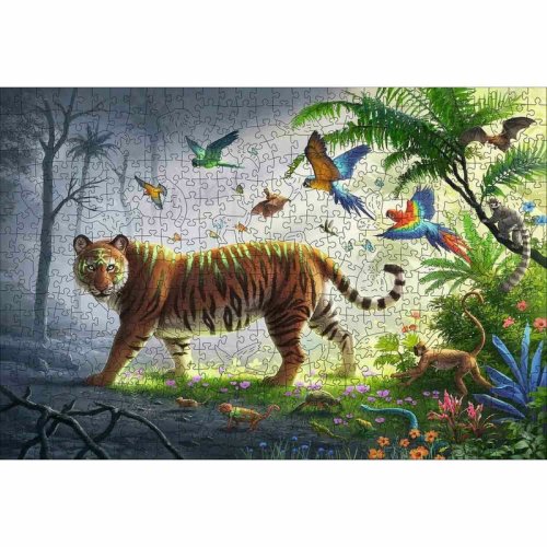 Ravensburger - Puzzle lemn tigru, 500 piese