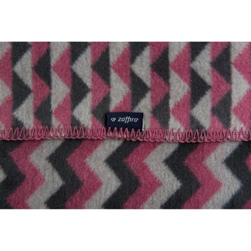 Womar Zaffiro - Womar - paturica bebelusi bumbac zigzag 75x100, roz inchis, gri inchis, gri deschis