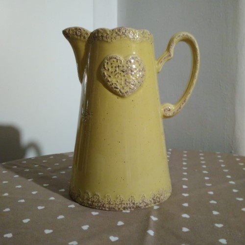 Carafa Love din ceramica galbena 22cm