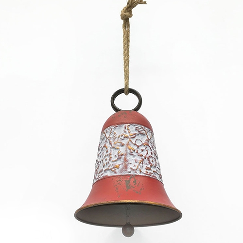 Clopotel decorativ din metal cu model antichizat 28 cm