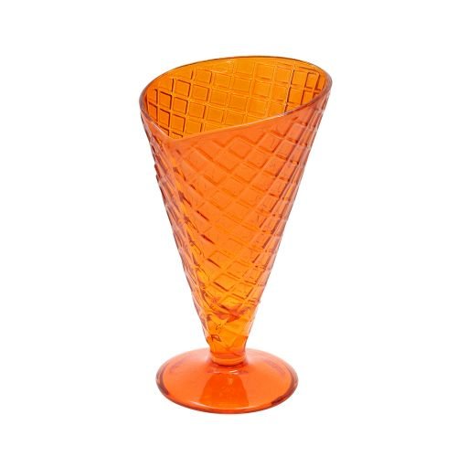 Cupa conica din sticla portocalie 16.5 cm