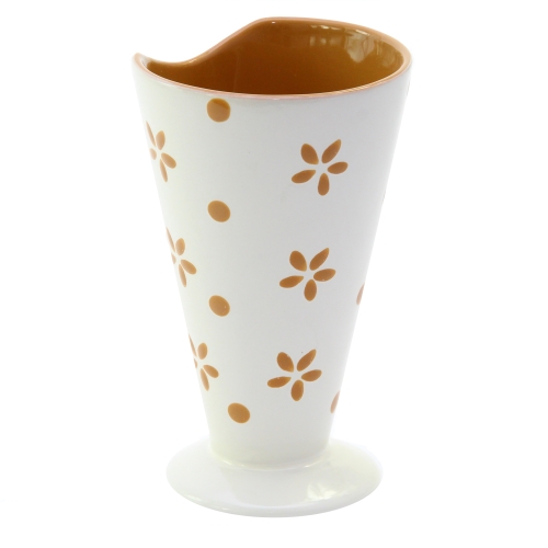 Cupa pentru inghetata Cantuccio Flowers din ceramica maro 14 cm