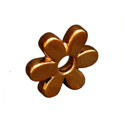 Deco floare Rose-Gold din metal 10 cm