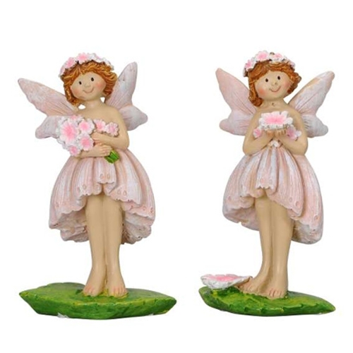 Decoratiune Fairy din polirasina roz 5.5x3x8.5 cm - 2 modele