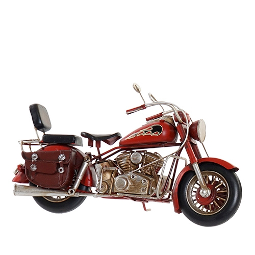 Decoratiune Motorcycle din metal maro cu rosu 27x9x15 cm