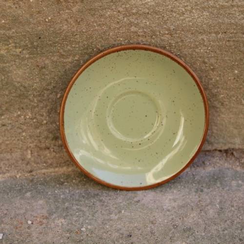 Farfurie de desert Gardena din ceramica verde 14 cm