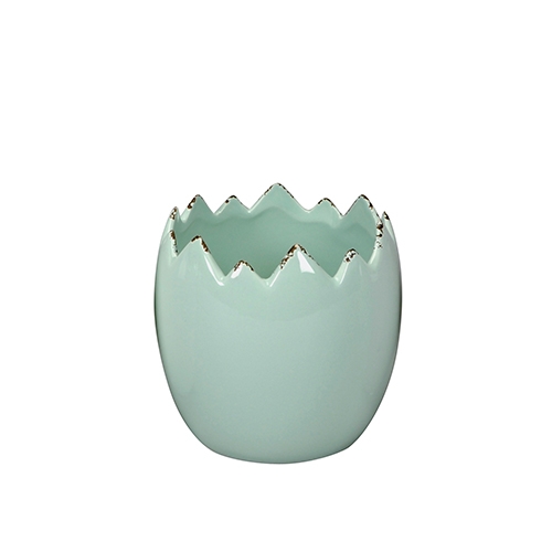 Ghiveci Ou din ceramica verde 11 cm