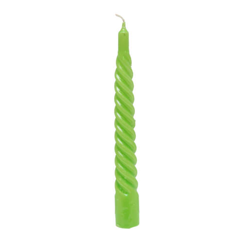 Lumanare spiralata verde 19 cm