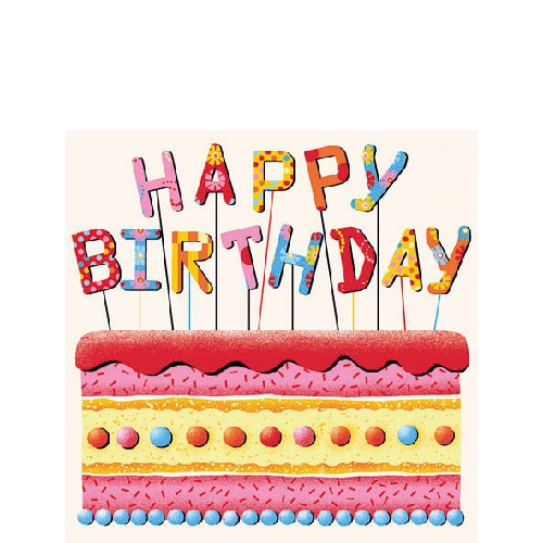 Servetele Birthday Cake 25x25 cm