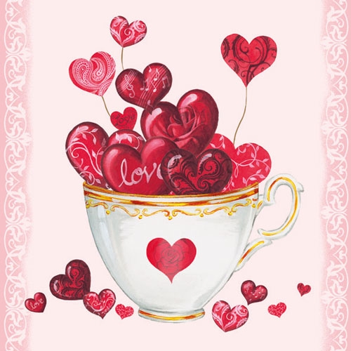 Servetele Cup of Hearts 33x33 cm