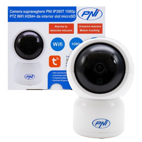 Camera supraveghere video interior pni ip390t 1080p 2mp cu ptz wifi, aplicatie tuya, p2p, rotire dupa miscare, alarma la miscare