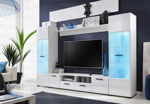 Furnival - Mobilier living alb lucios switch