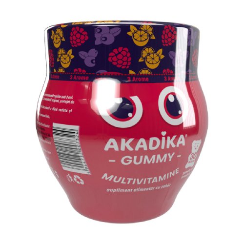 Gummy Multivitamine, 3 arome, 30 buc, Akadika