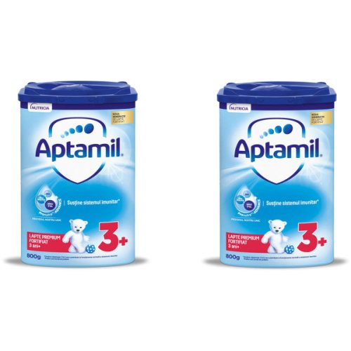 Lapte praf Aptamil Junior 3+, 2 pachete x 800 g