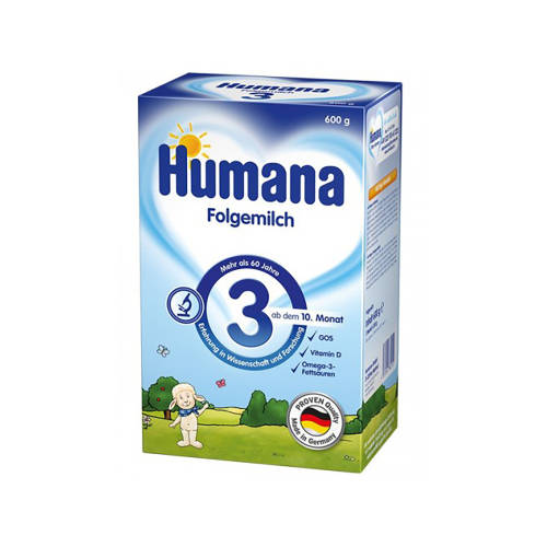 Lapte praf de continuare Humana 3 GOS, 600 g, 10 luni+