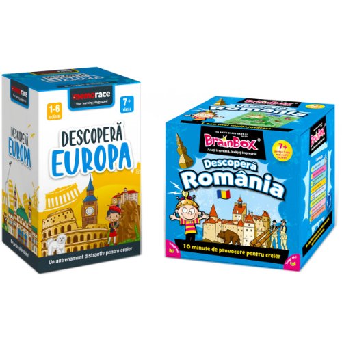 Ludicus Games - Pachet educativ brainbox, descopera romania si memorace, descopera europa