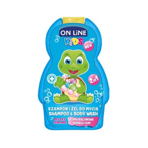 Sampon, Gel de dus On Line Kids Bubble Gum, 250 ml