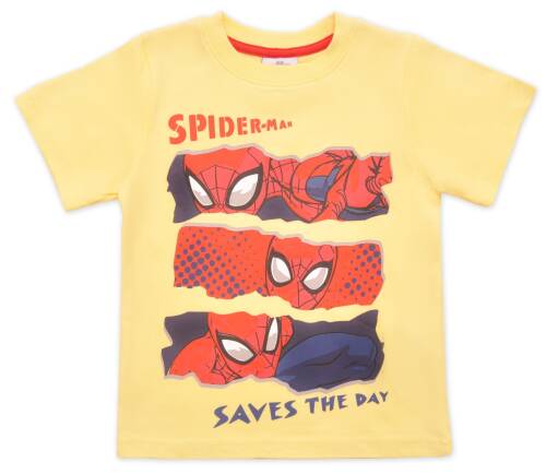 Tricou cu maneca scurta si imprimeu Spiderman, Galben