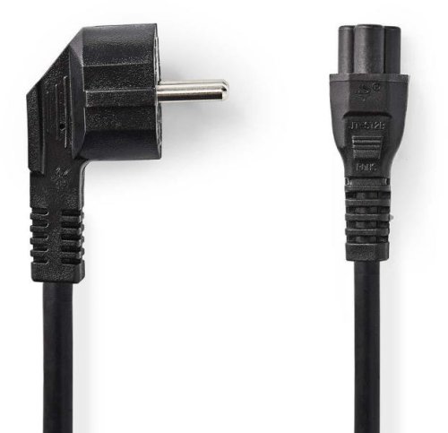 Cablu de alimentare Schuko tata cotit - IEC-320-C5 2m negru, Nedis