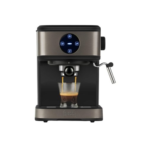 Espressor de Cafea Black Decker, 1.5 l, 850 W, 20 bar, Negru-Argintiu