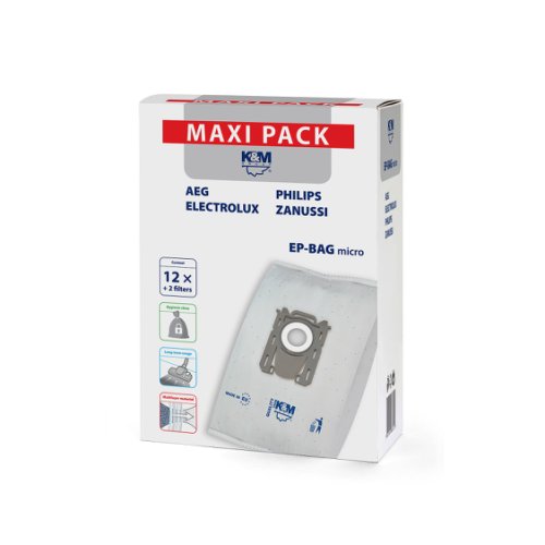 K & M - Sac aspirator electrolux-philips universal (ep-bag), hartie, 12x saci, km