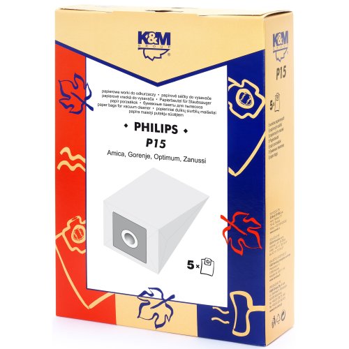K & M - Sac aspirator philips fc 8344, hartie, 5x saci, km