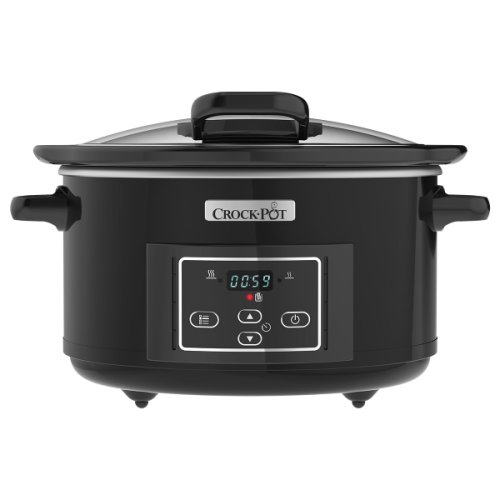 Slow cooker Crock-Pot CSC052X-01 Digital Hinged Lid, 4.7L, 220 W, Functie Pastrare la cald, Vas ceramica detasabil, Negru