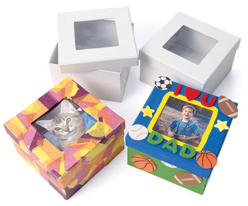 Cutie din carton cu capac transparent, 12.1 x 12.1 x 7.6 cm