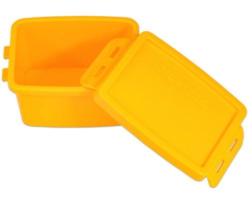Cutie galbenă din plastic pentru depozitare, 11 x 6 x 8 cm 