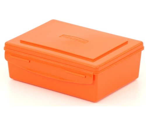 Edituradiana.ro - Cutie portocalie din plastic pentru depozitare, 19 x 15 x 7 cm