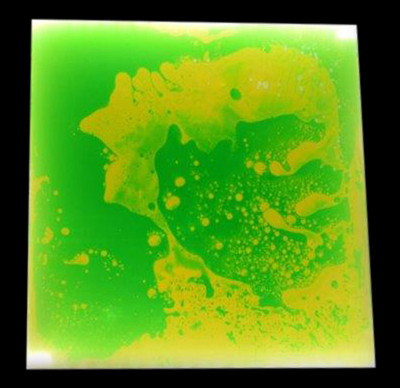 Edituradiana.ro - Placă de podea luminoasă cu lichid colorat (verde cu galben)
