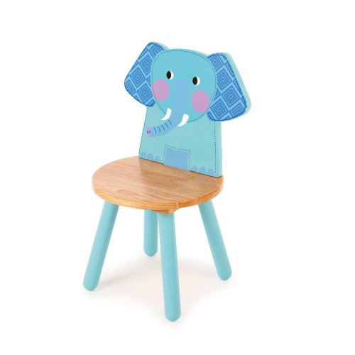 Scaun din lemn cu spătar în formă de elefant