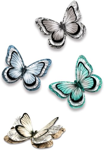 Set de creație - 24 de fluturi 3D autoadezivi în culori acvatice