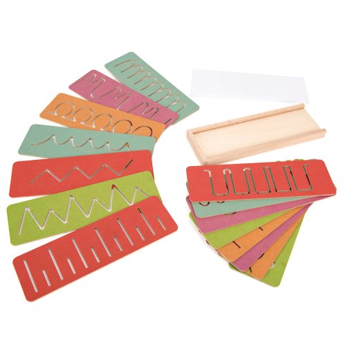 Edituradiana.ro - Set de15 șabloane colorate din lemn pentru pre-scriere