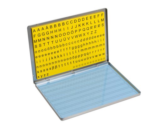 Tablă cu 213 piese magnetice cu litere, 31 x 22 cm
