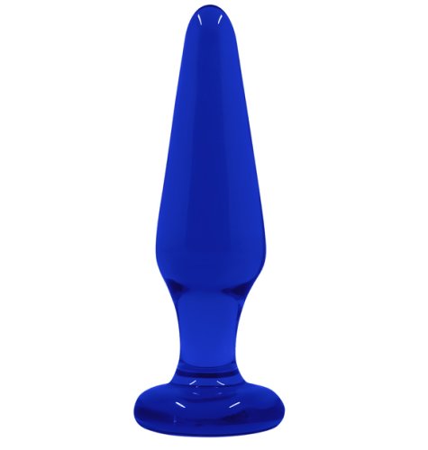 Nsnovelties - Dop anal crystal, sticla, albastru, 9.5 cm