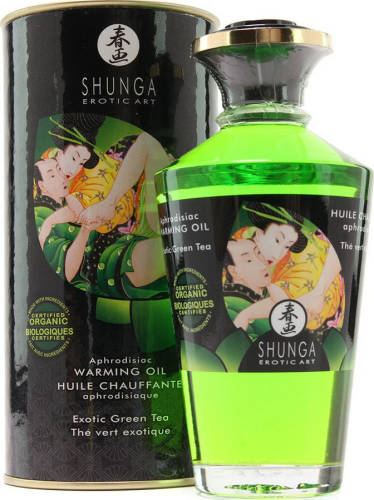 Shunga Erotic Art - Shunga ulei afrodisiac cu efect de incalzire - ceai verde 100 ml