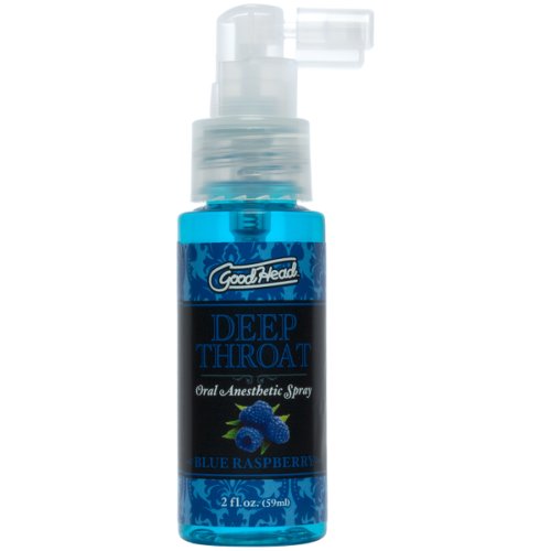 Doc Johnson - Spray pentru sex oral deep throat, aroma zmeura albastra, 59 ml