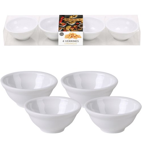 4 recipiente de ceramica pentru servire si prezentare Ø 7,5 cm