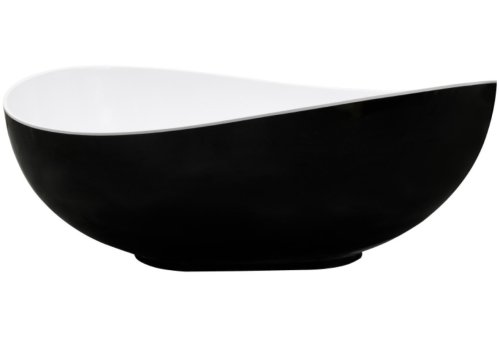 Cada free-standing Besco Siya Black & White 172x200cm ventil click-clack cu top cleaning alb alb