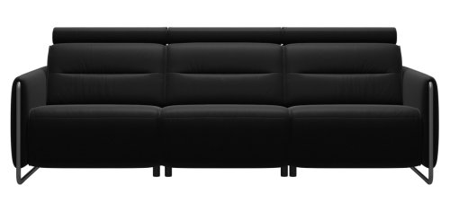 Canapea cu 3 locuri Stressless Emily Arm Steel reclinere laterale brate crom tapiterie piele Batick Black