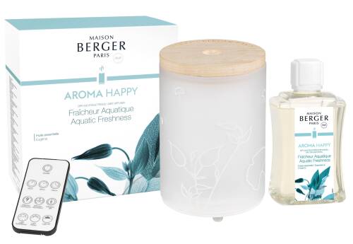 Maison Berger - Difuzor ultrasonic parfum berger aroma happy + parfum fraicheur aquatique 475ml