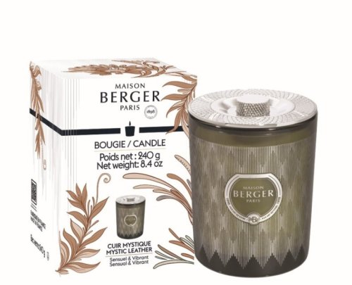 Maison Berger - Lumanare parfumata berger evanescence gris- mystic leather 240g