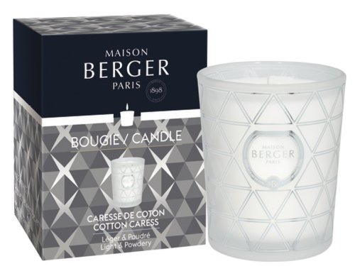 Maison Berger - Lumanare parfumata berger geode givree - caresse de coton 180g