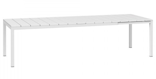 Masa exterior Nardi Rio 210 extensibile max 280x100cm baza aluminiu alb