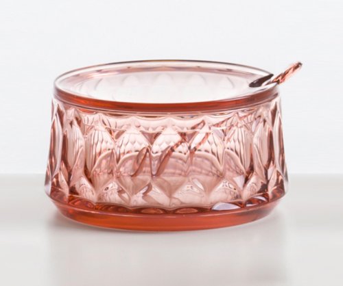 Recipient zahar cu capac Kartell Jellies Family design Patricia Urquiola roz transparent