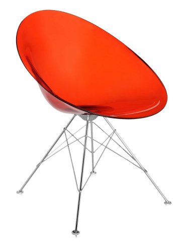 Scaun Kartell Ero/S/ design Philippe Stark portocaliu transparent